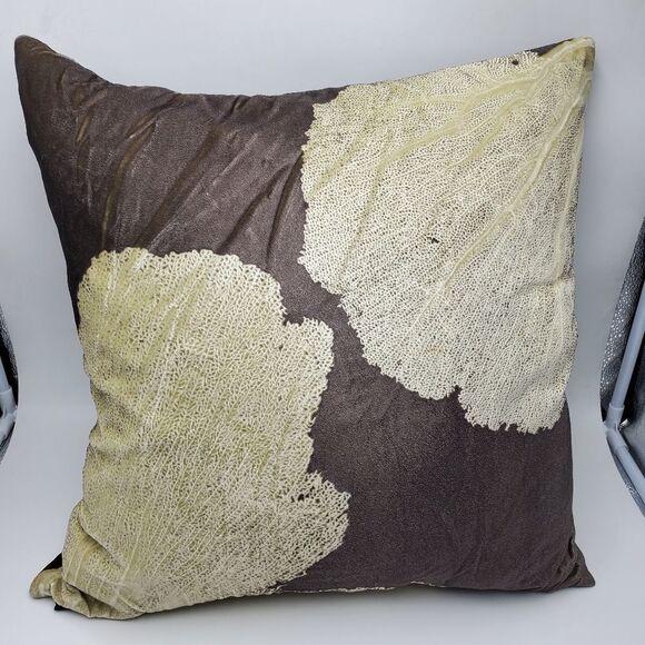 2 piece Aviva Stanoff double Seafan Smolder glaze velvet Pillows 18”x18”